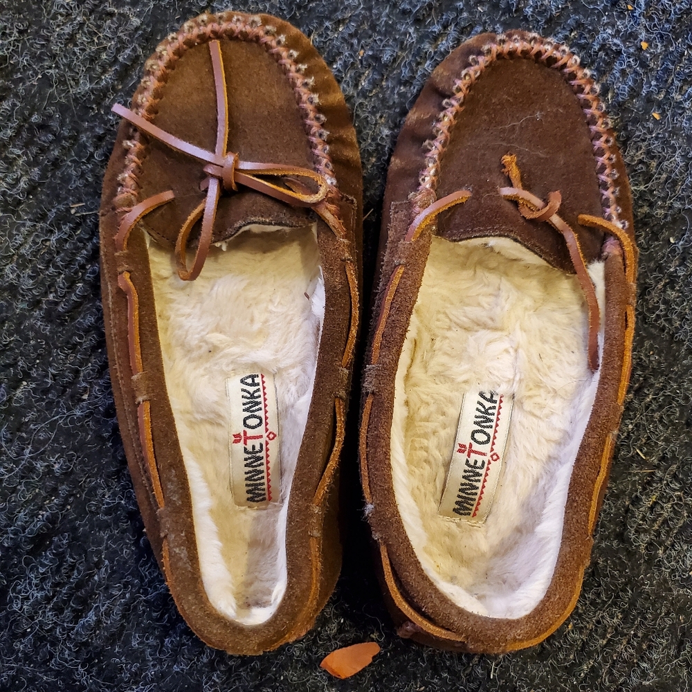 Minnetonka Brown Suede Moccasins